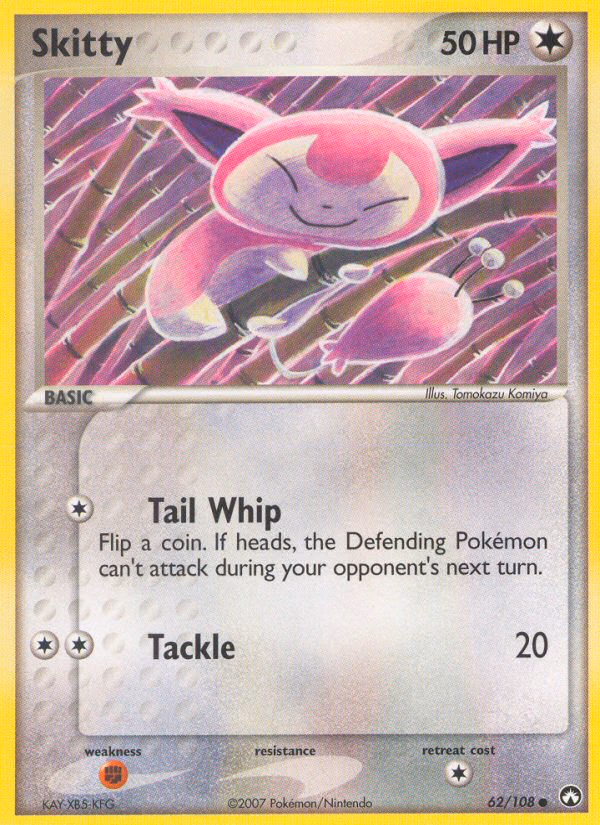 Skitty Pokemon card (62/108, Power Keepers)