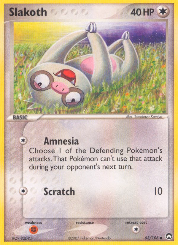 Slakoth Pokemon card (63/108, Power Keepers)