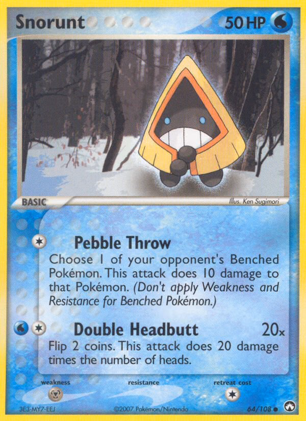 Snorunt Pokemon card (64/108, Power Keepers)