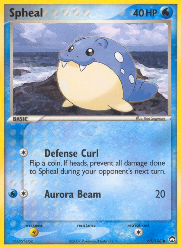 Spheal Pokemon card (65/108, Power Keepers)
