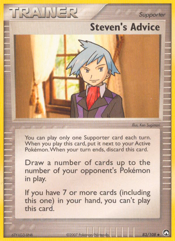 Steven's Advice Pokemon card (83/108, Power Keepers)