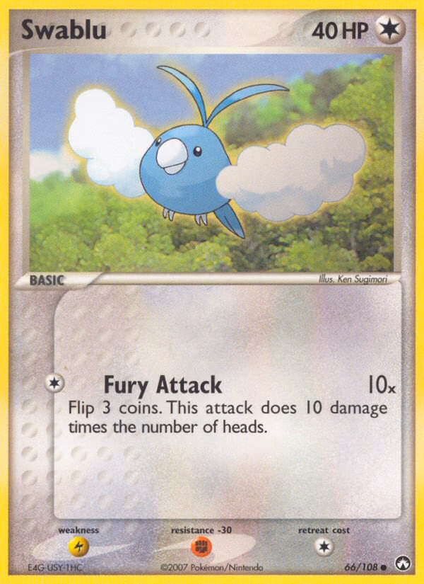 Swablu Pokemon card (66/108, Power Keepers)