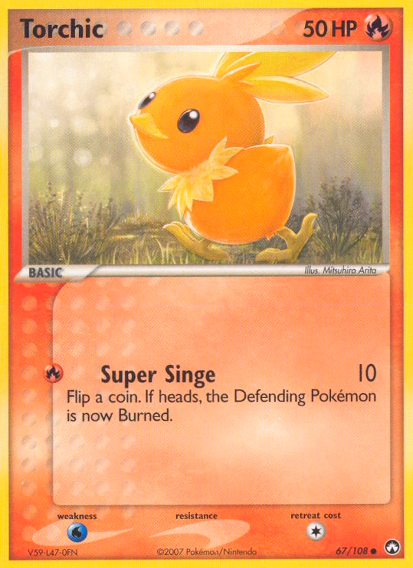 Torchic Pokemon card (67/108, Power Keepers)