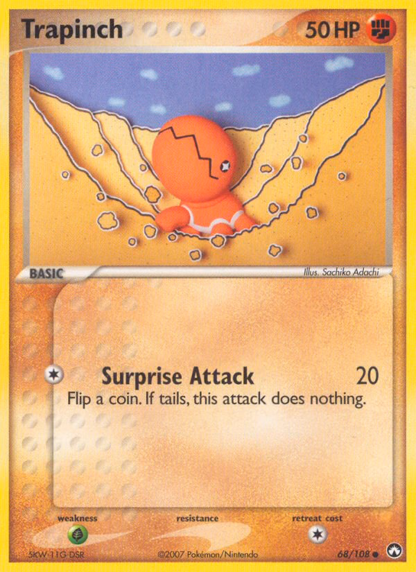 Trapinch Pokemon card (68/108, Power Keepers)