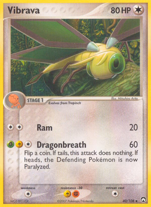 Vibrava Pokemon card (40/108, Power Keepers)