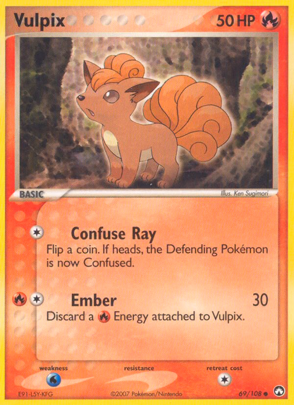 Vulpix Pokemon card (69/108, Power Keepers)