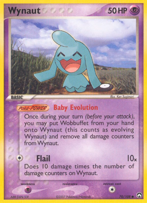 Wynaut Pokemon card (70/108, Power Keepers)