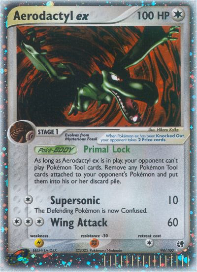 Aerodactyl ex Pokemon card (94/100, Sandstorm)