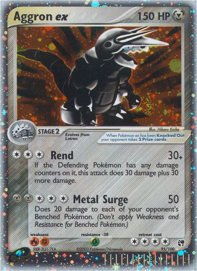 Aggron ex Pokemon card (95/100, Sandstorm)