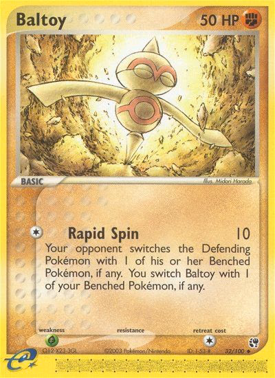Baltoy Pokemon card (32/100, Sandstorm)
