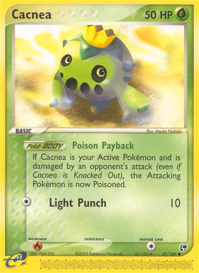 Cacnea Pokemon card (57/100, Sandstorm)