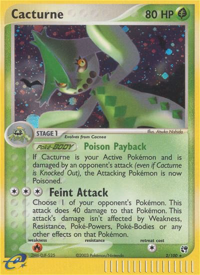 Cacturne Pokemon card (2/100, Sandstorm)