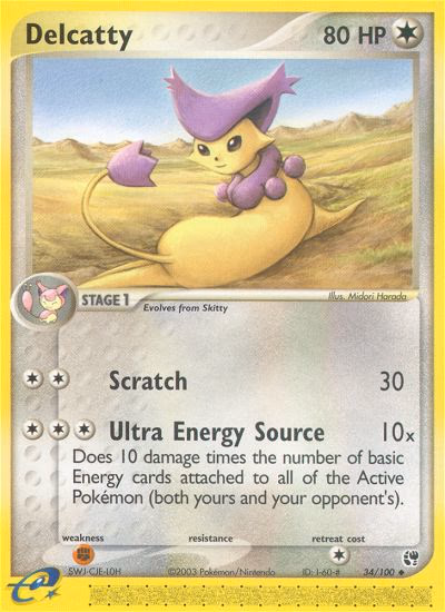 Delcatty Pokemon card (34/100, Sandstorm)
