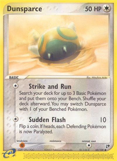 Dunsparce Pokemon card (60/100, Sandstorm)