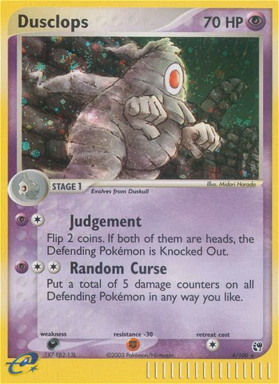 Dusclops Pokemon card (4/100, Sandstorm)