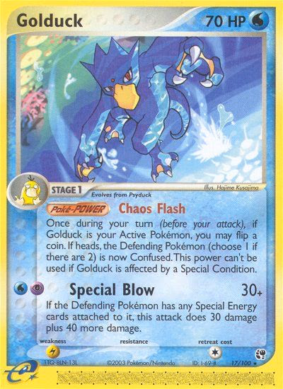 Golduck Pokemon card (17/100, Sandstorm)