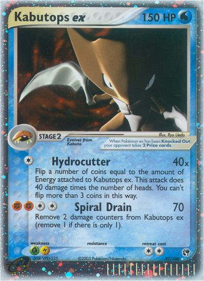 Kabutops ex Pokemon card (97/100, Sandstorm)
