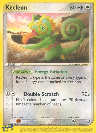 Kecleon Pokemon card (18/100, Sandstorm)