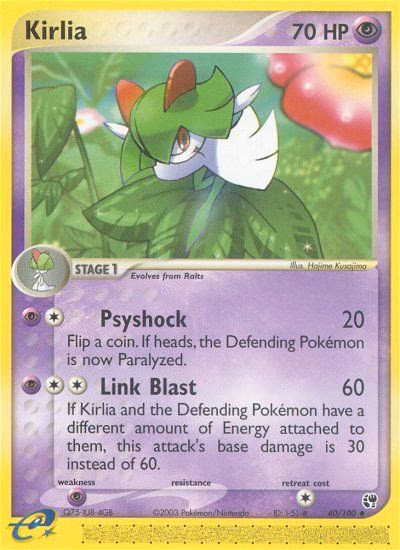 Kirlia Pokemon card (40/100, Sandstorm)
