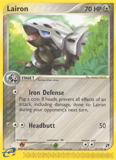 Lairon Pokemon card (41/100, Sandstorm)