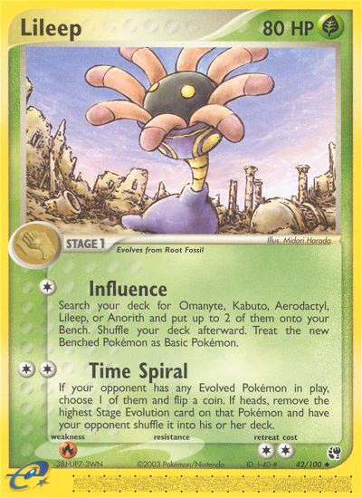 Lileep Pokemon card (42/100, Sandstorm)