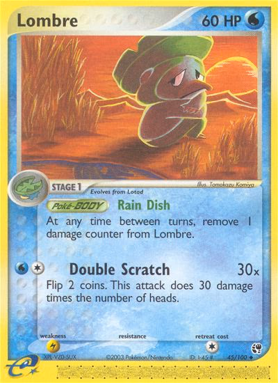 Lombre Pokemon card (45/100, Sandstorm)