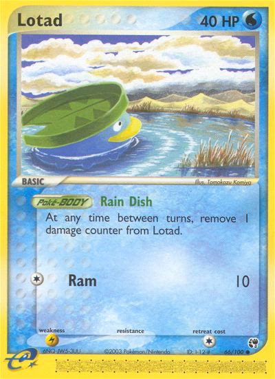 Lotad Pokemon card (66/100, Sandstorm)