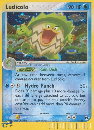 Ludicolo Pokemon card (7/100, Sandstorm)