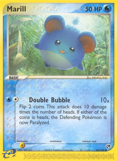 Marill Pokemon card (68/100, Sandstorm)