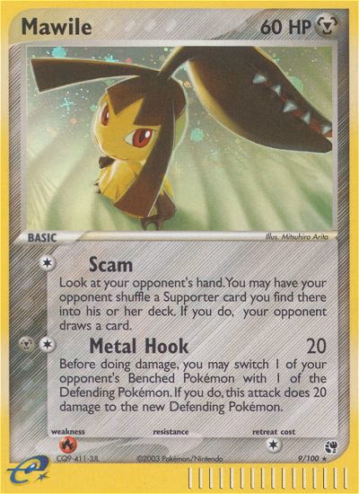 Mawile Pokemon card (9/100, Sandstorm)
