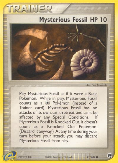 Mysterious Fossil Pokemon card (91/100, Sandstorm)