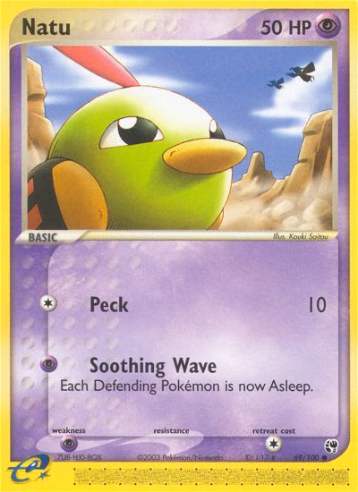 Natu Pokemon card (69/100, Sandstorm)