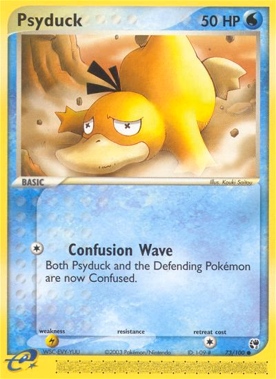 Psyduck Pokemon card (73/100, Sandstorm)