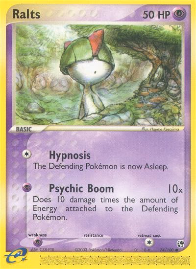 Ralts Pokemon card (74/100, Sandstorm)
