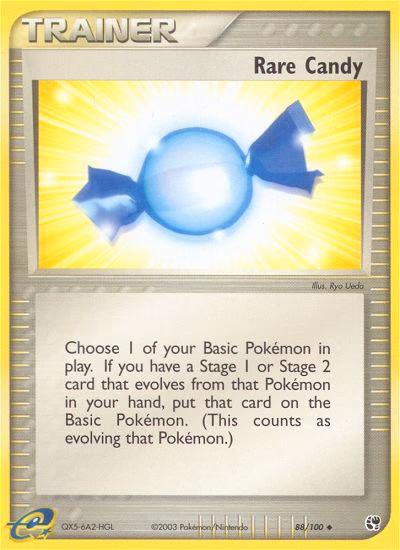 Rare Candy Pokemon card (88/100, Sandstorm)