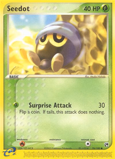 Seedot Pokemon card (76/100, Sandstorm)