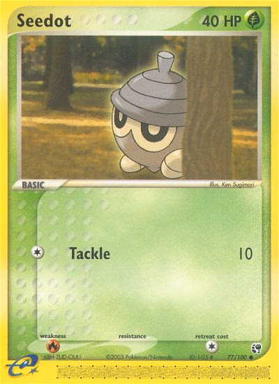 Seedot Pokemon card (77/100, Sandstorm)