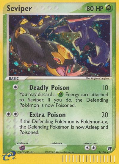 Seviper Pokemon card (11/100, Sandstorm)