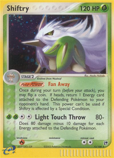 Shiftry Pokemon card (12/100, Sandstorm)