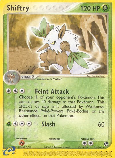 Shiftry Pokemon card (22/100, Sandstorm)