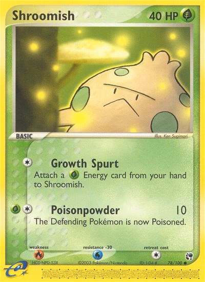Shroomish Pokemon card (78/100, Sandstorm)