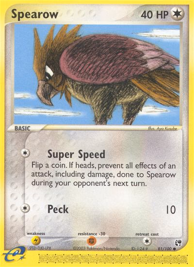 Spearow Pokemon card (81/100, Sandstorm)
