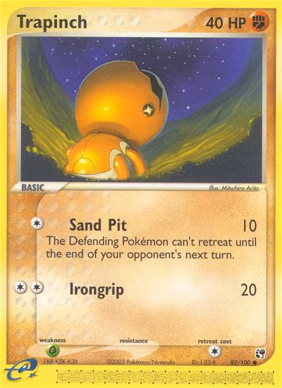 Trapinch Pokemon card (82/100, Sandstorm)