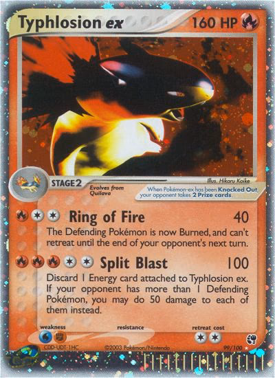 Typhlosion ex Pokemon card (99/100, Sandstorm)