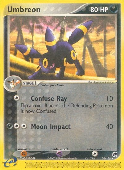 Umbreon Pokemon card (24/100, Sandstorm)