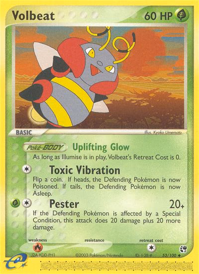 Volbeat Pokemon card (53/100, Sandstorm)