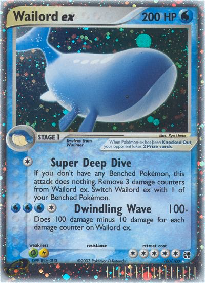 Wailord ex Pokemon card (100/100, Sandstorm)