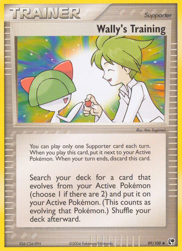 Wally's Training Pokemon card (89/100, Sandstorm)
