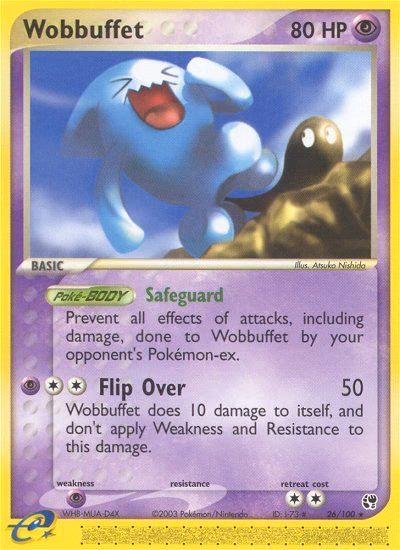 Wobbuffet Pokemon card (26/100, Sandstorm)
