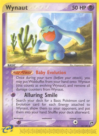 Wynaut Pokemon card (54/100, Sandstorm)